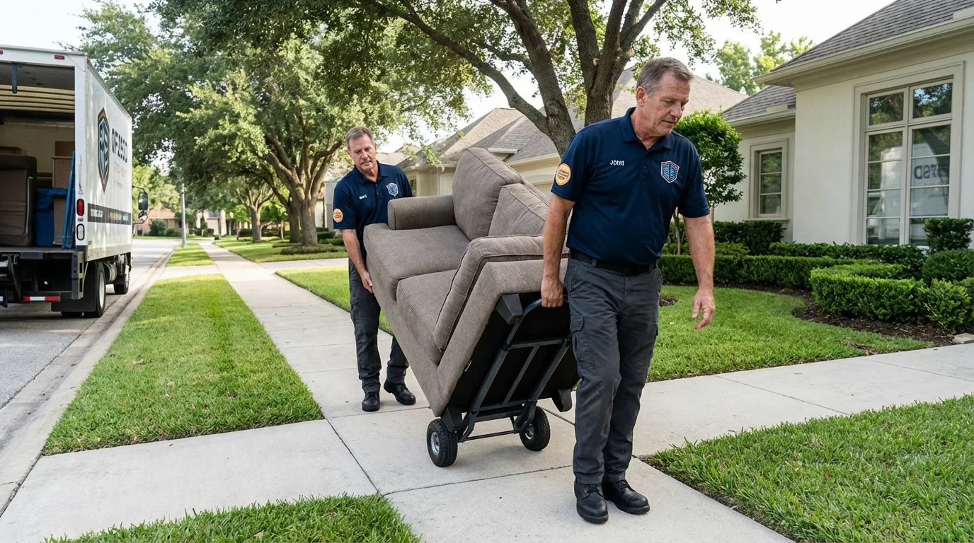 Local residential moving crew loading furniture in Nicholson, GA